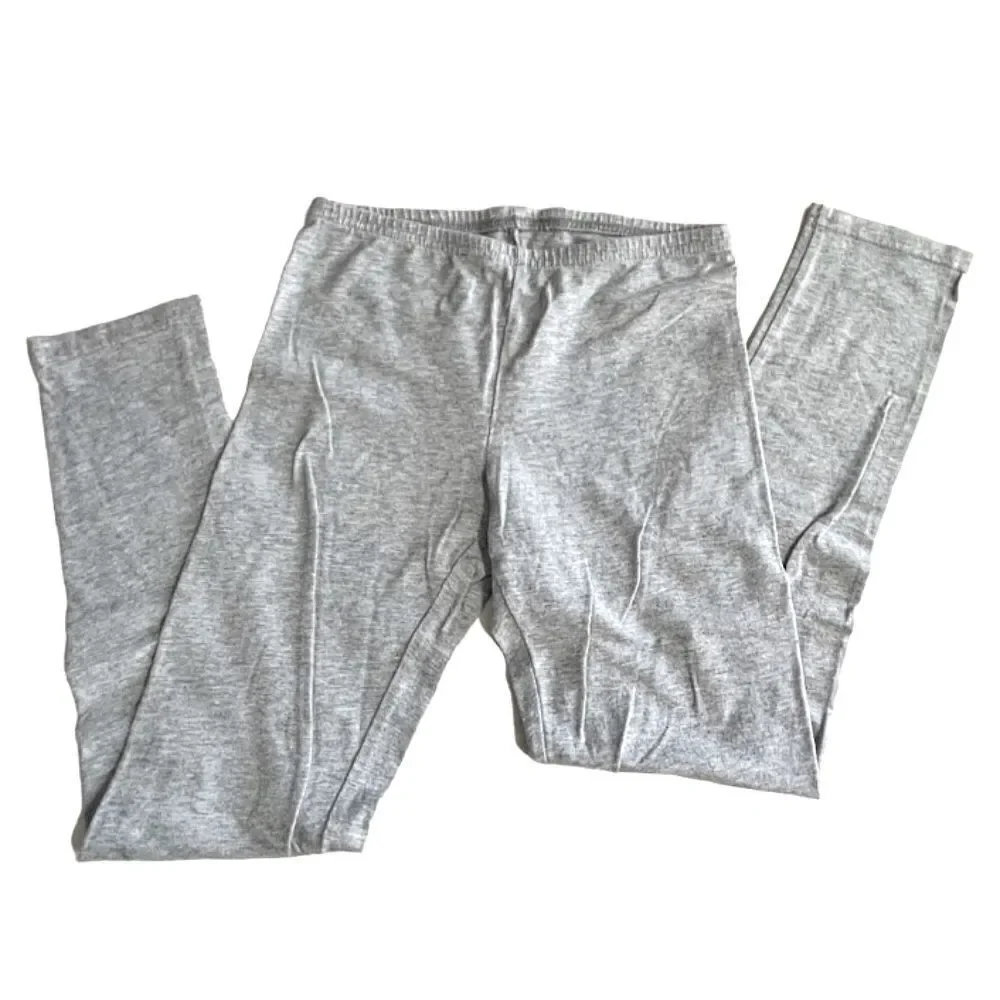 🌴Old Navy Full Length Basic Heather Grey Leggings Girls 10/12 Cotton